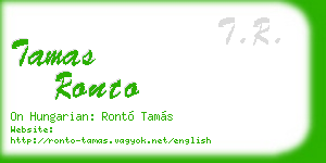 tamas ronto business card