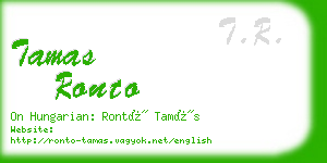 tamas ronto business card
